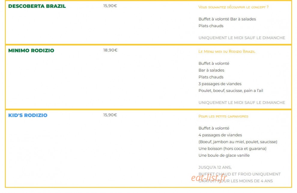 Rodizio Brazil — carte page 2