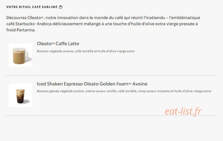 Starbucks Coffee — carte page 24