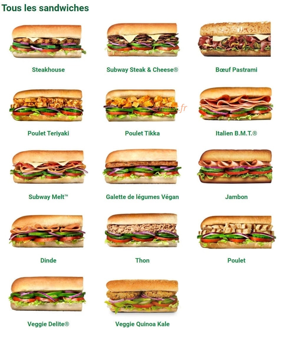 Subway — carte page 1