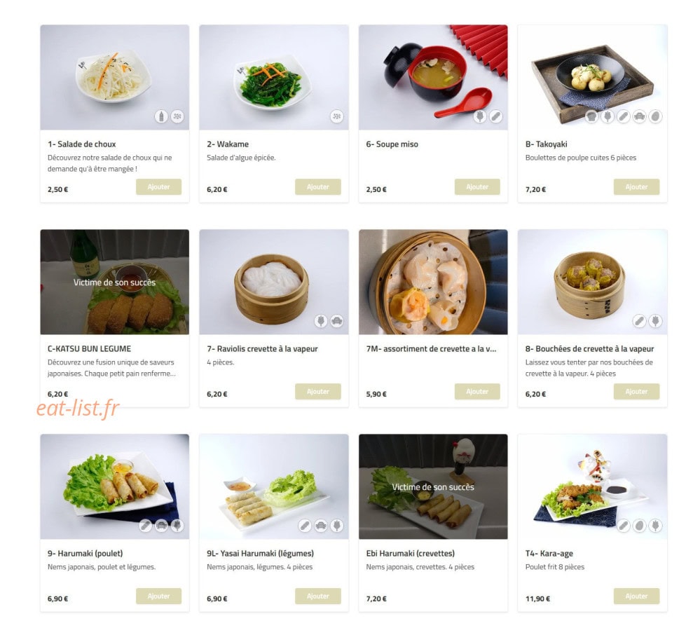 Sushi Kyo — carte page 1