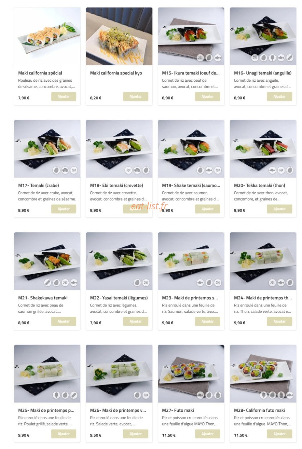Sushi Kyo — carte page 13