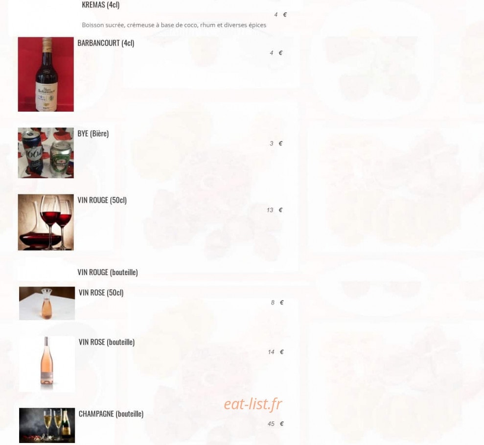 Ayiti Cherie Restoran — carte page 4