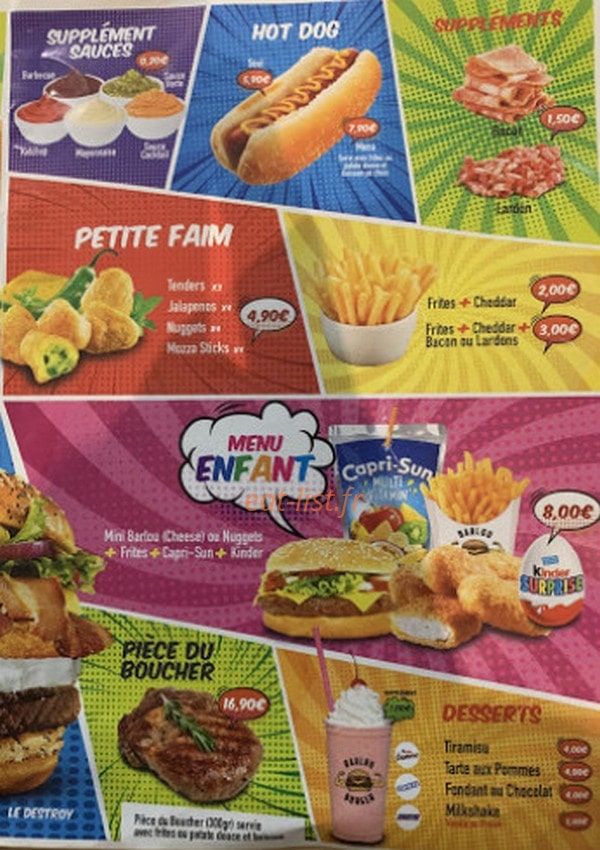 Barlou Burger — carte page 2