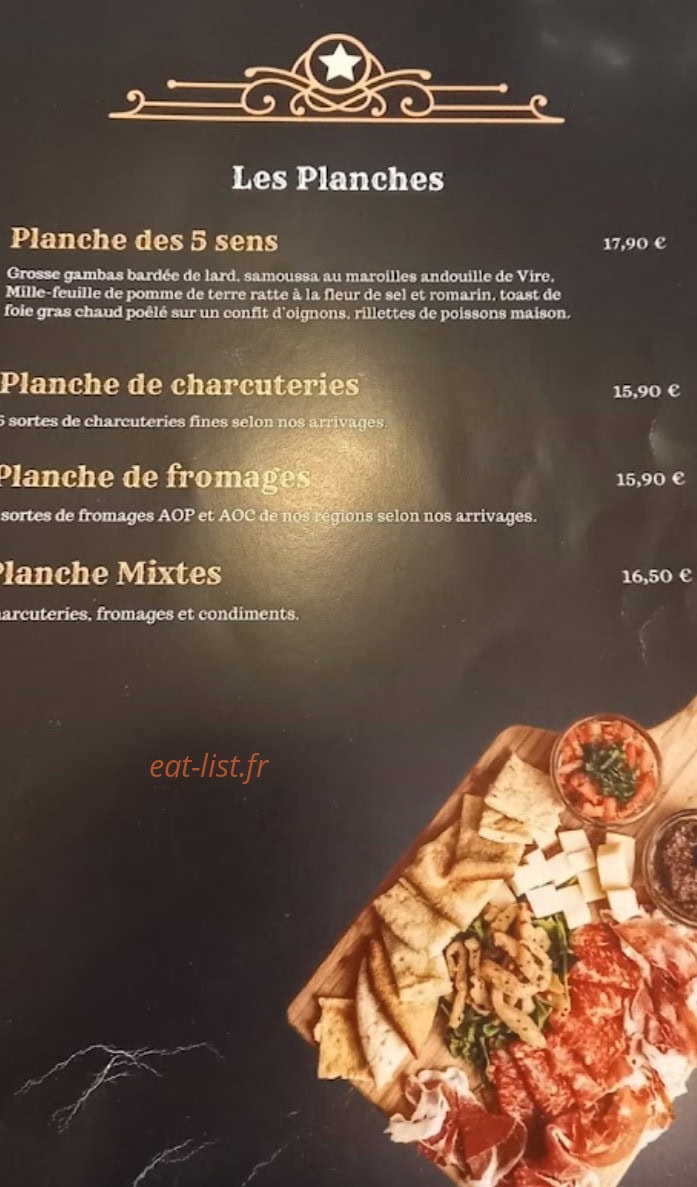 Cinq Sens — carte page 3