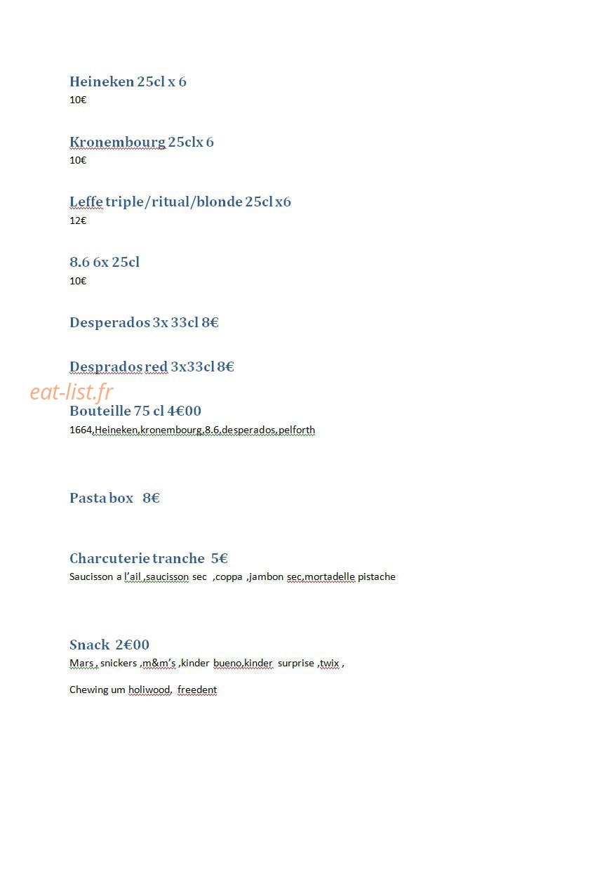 Drink and Eat — carte page 8