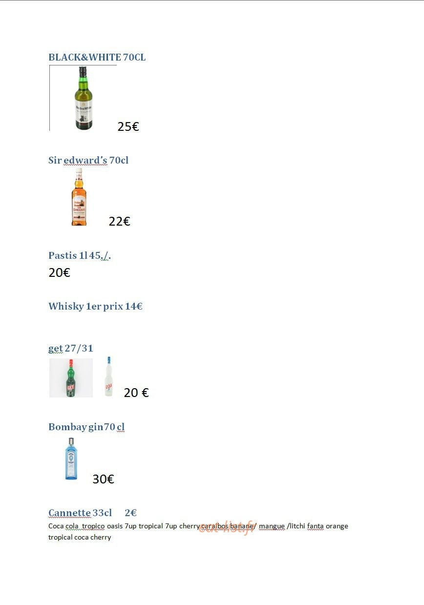Drink and Eat — carte page 6