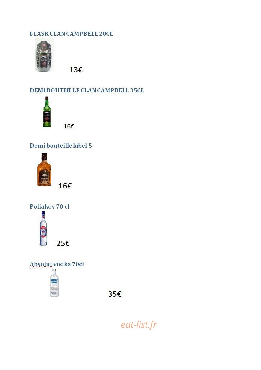 Drink and Eat — carte page 3
