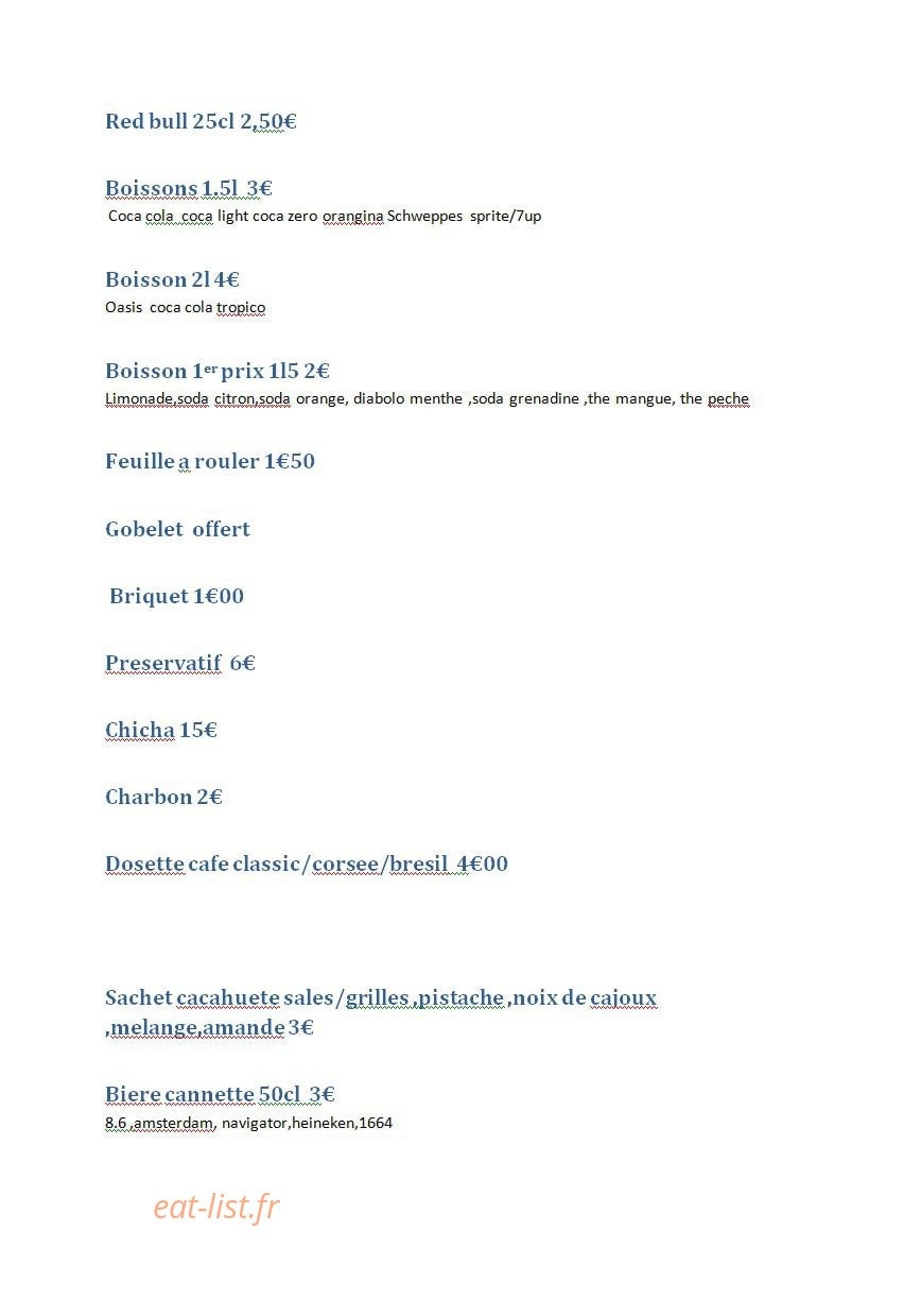 Drink and Eat — carte page 7