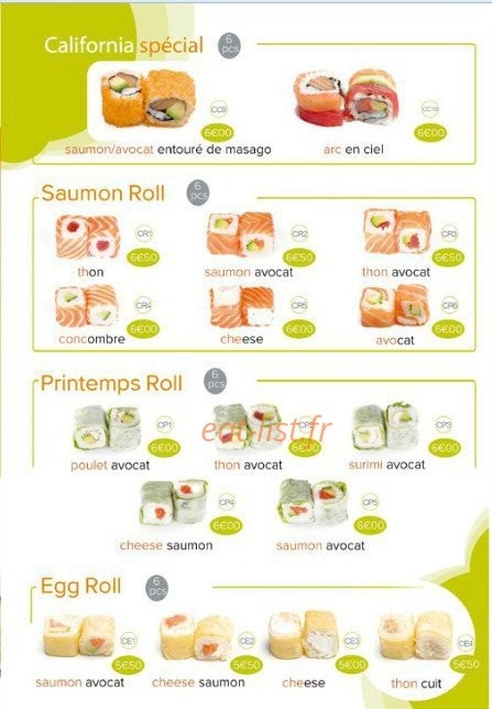 Espace Sushi — carte page 7