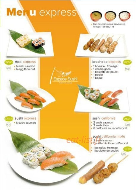 Espace Sushi — carte page 9