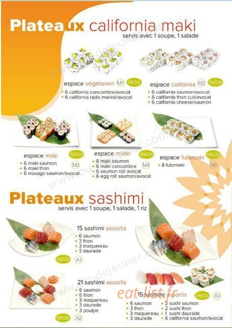 Espace Sushi — carte page 10