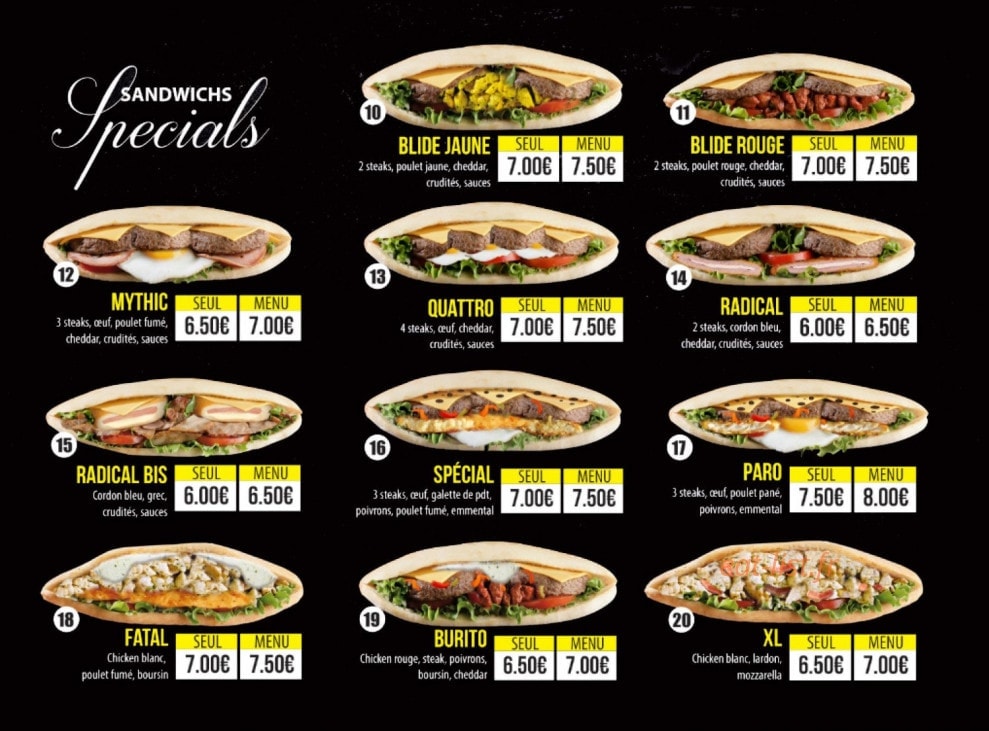 France Pizza — carte page 2