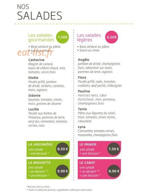 Fresh&Cie — carte page 1
