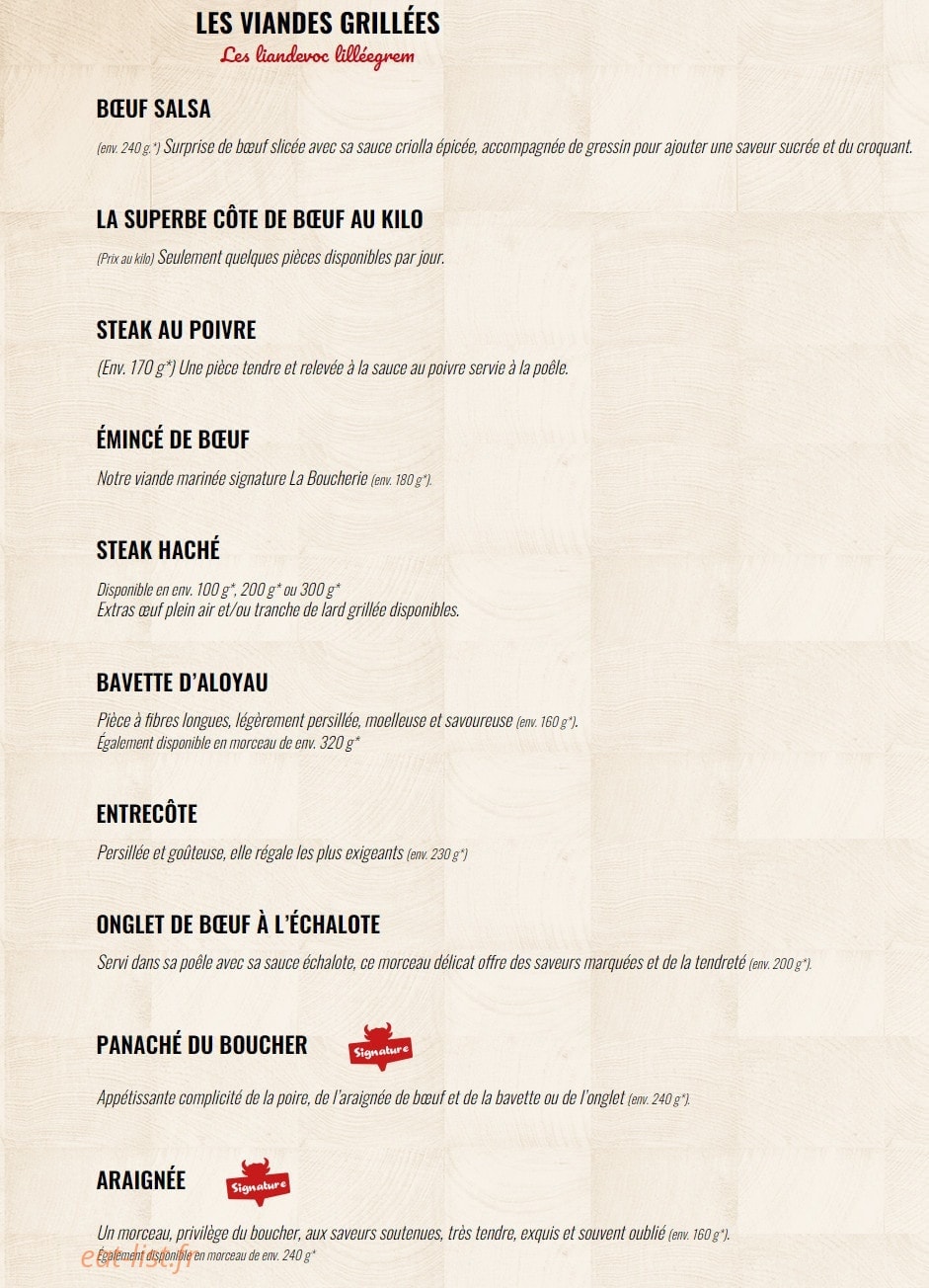 La Boucherie — carte page 3