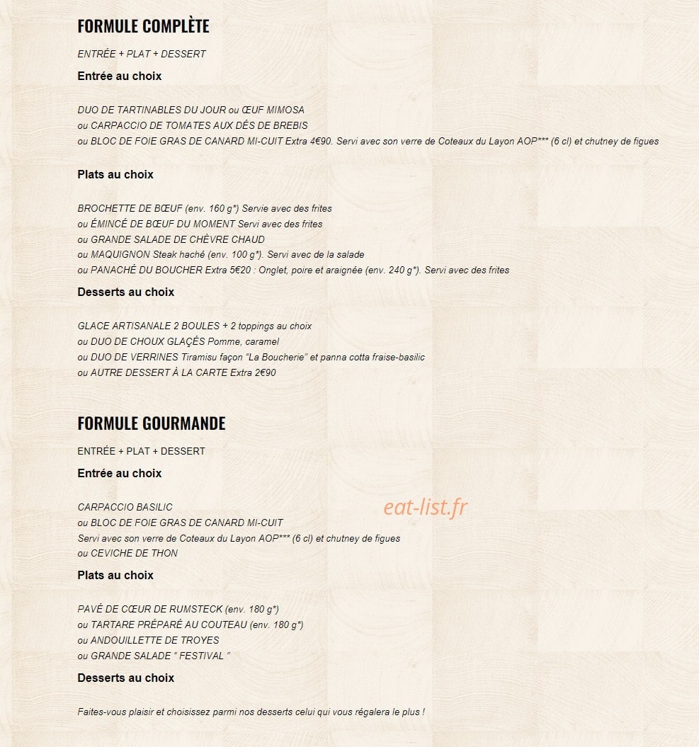 La Boucherie — carte page 11