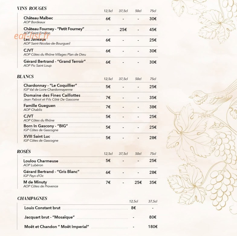La brasserie du jardin — carte page 11