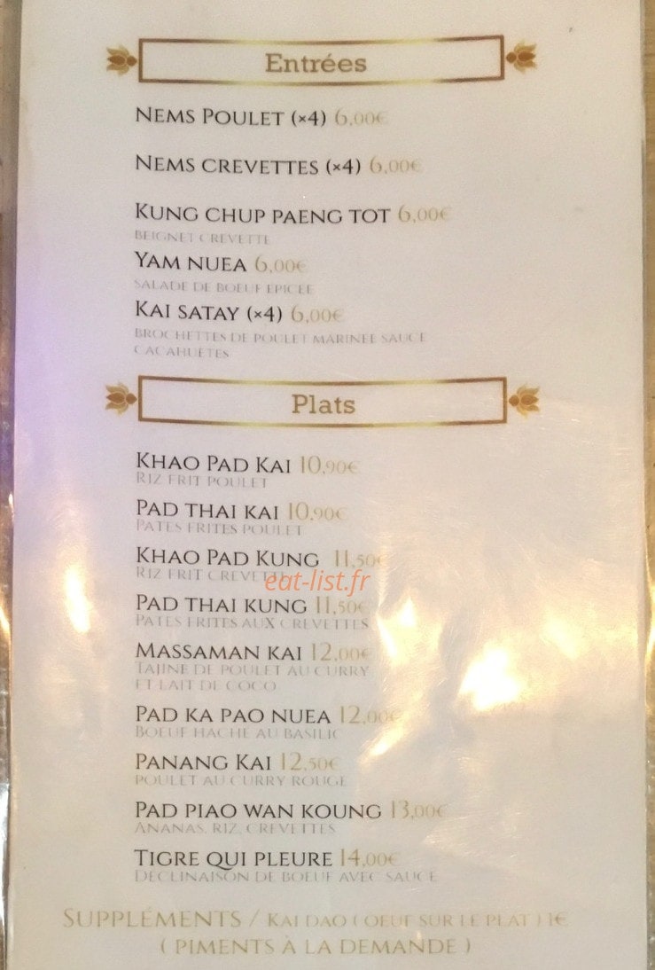 Le petit Phuket — carte page 1