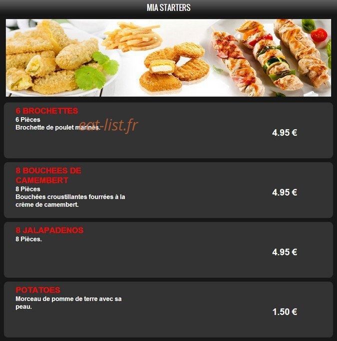 Mia Pizza — carte page 9