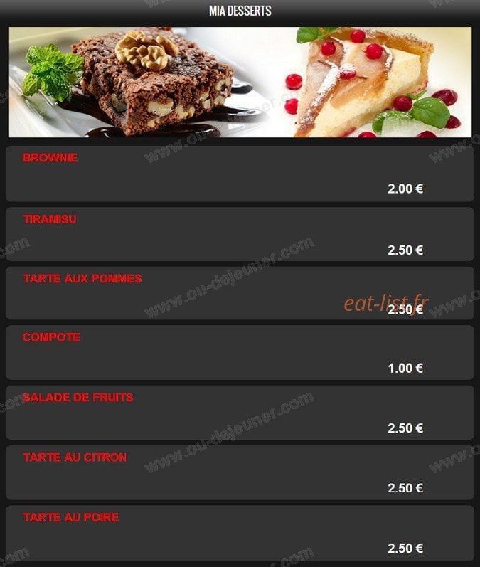 Mia Pizza — carte page 17