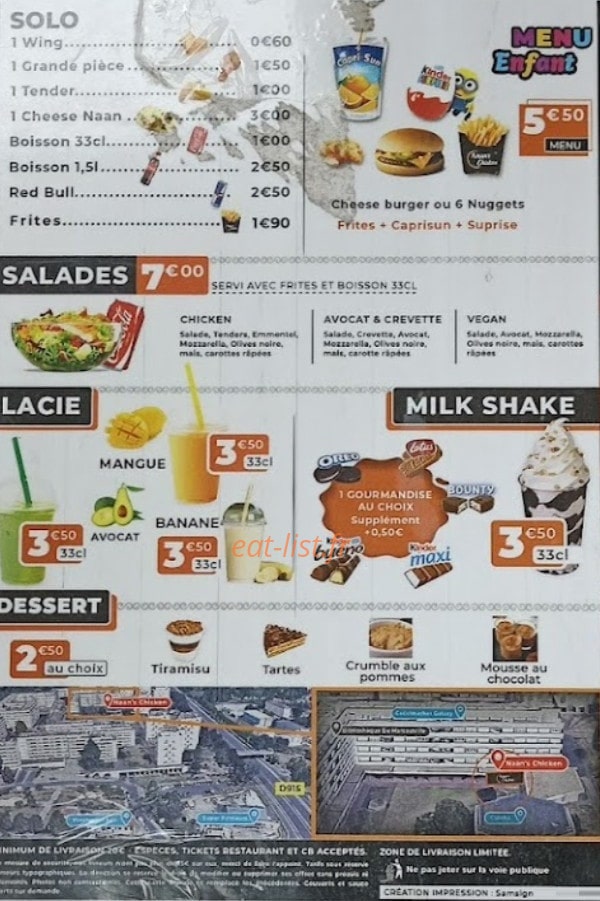 Naan's Chicken — carte page 6