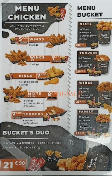 Naan's Chicken — carte page 4