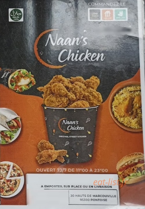 Naan's Chicken — carte page 1
