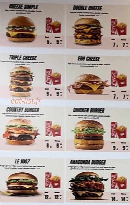 News Burger — carte page 1