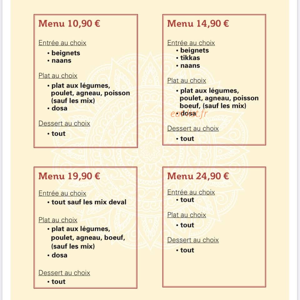 NS Indian Food — carte page 5