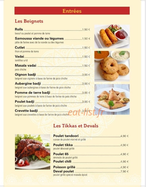 NS Indian Food — carte page 2