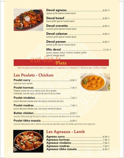 NS Indian Food — carte page 3