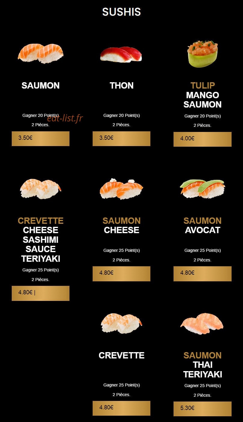 Sushi Green — carte page 14