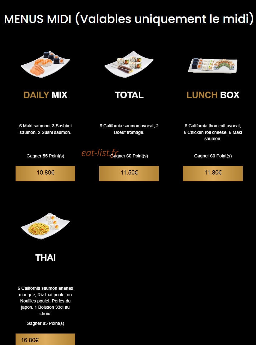 Sushi Green — carte page 1