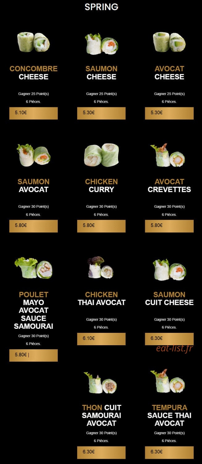 Sushi Green — carte page 16