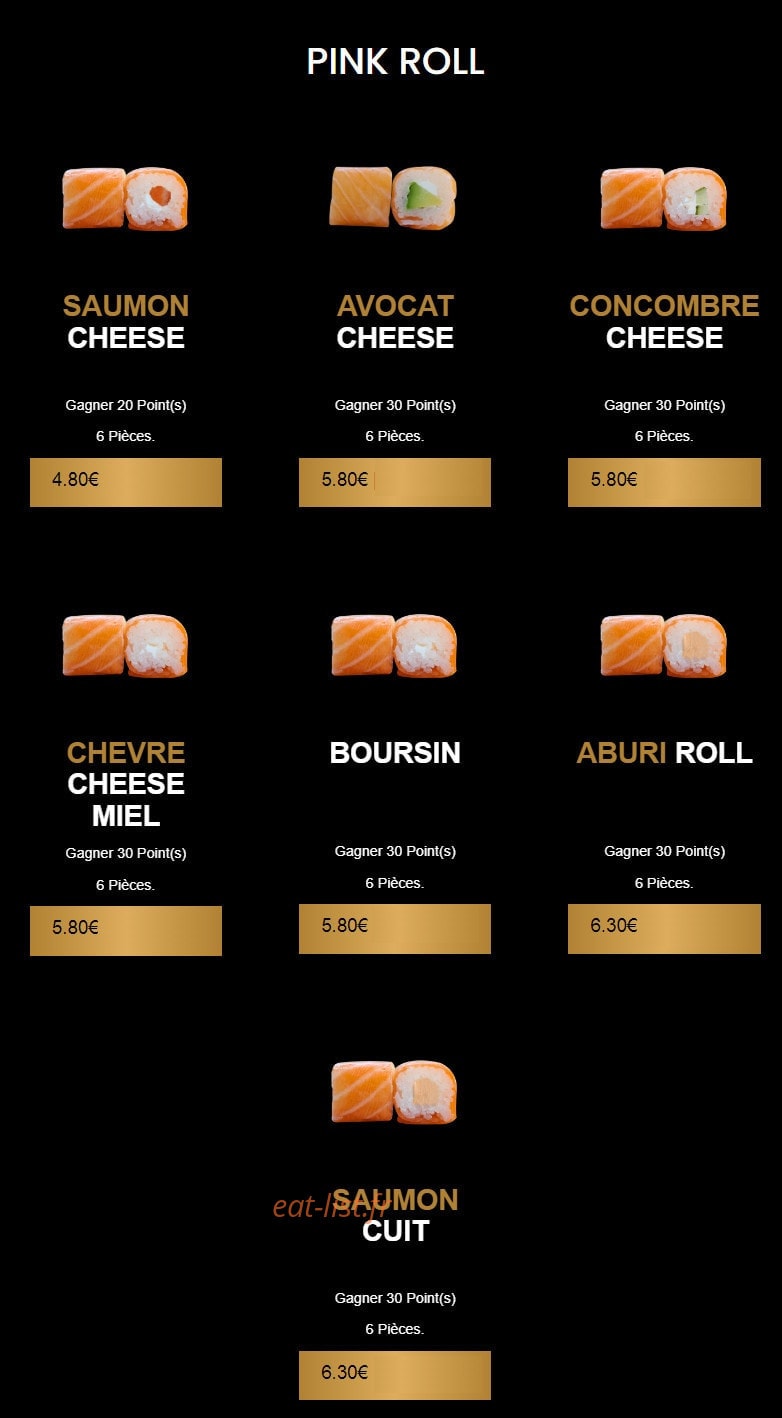 Sushi Green — carte page 13