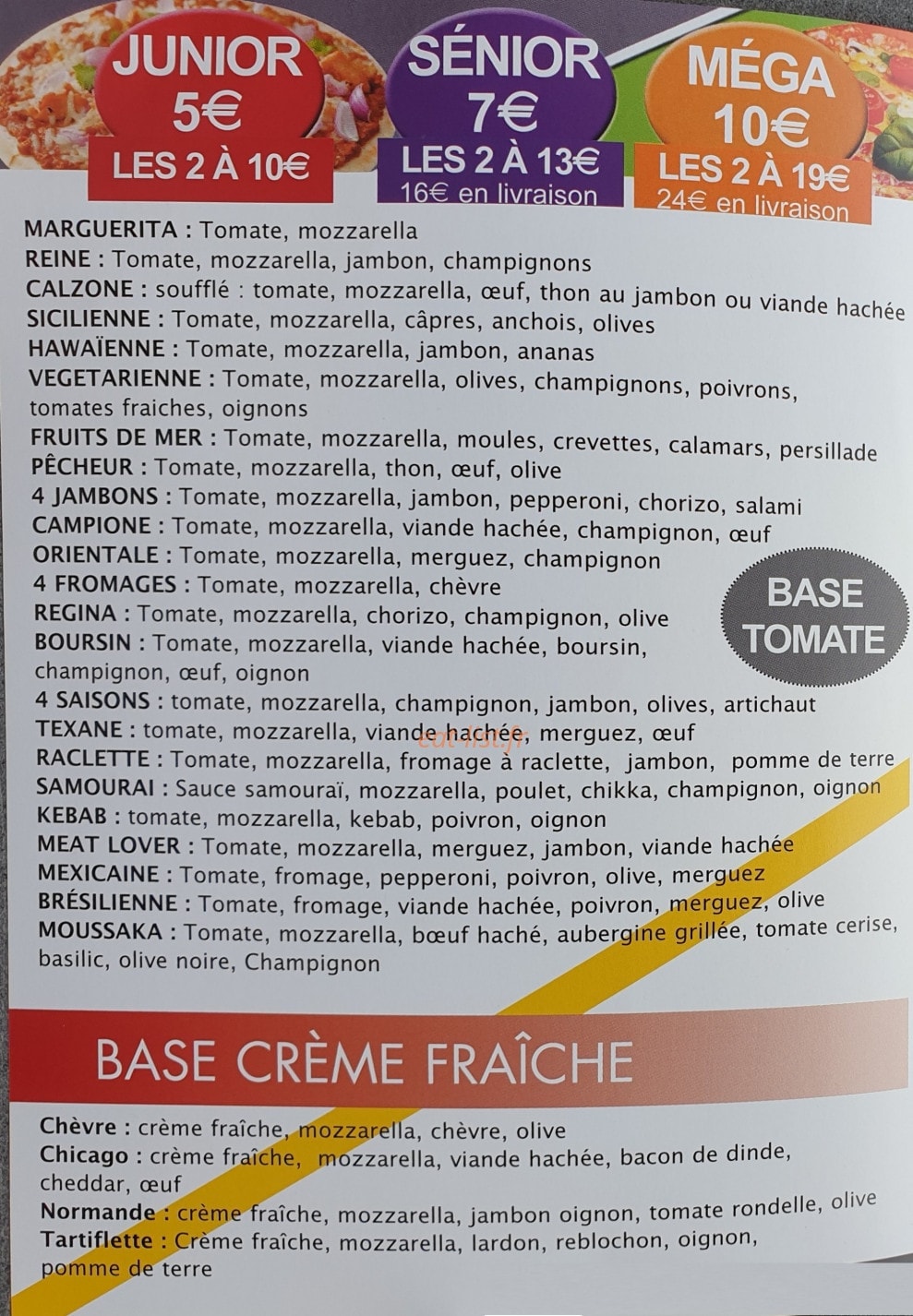 5 Pizza — carte page 3