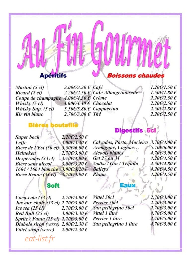 Au fin gourmet — carte page 2