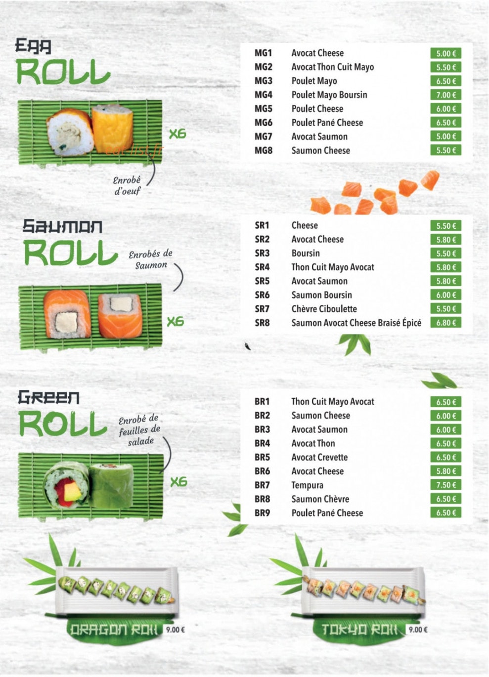 Bamboo Sushi — carte page 8