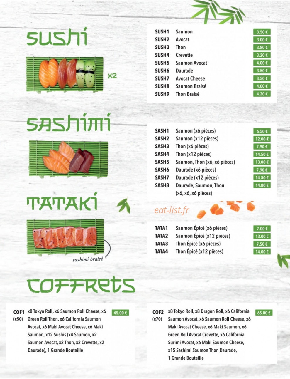 Bamboo Sushi — carte page 5