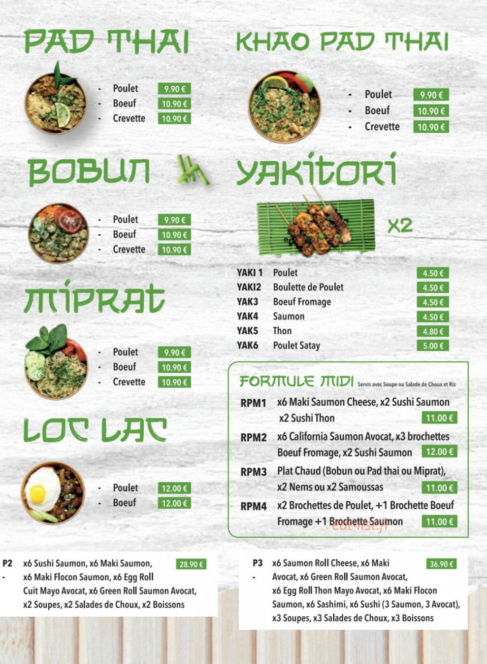 Bamboo Sushi — carte page 3