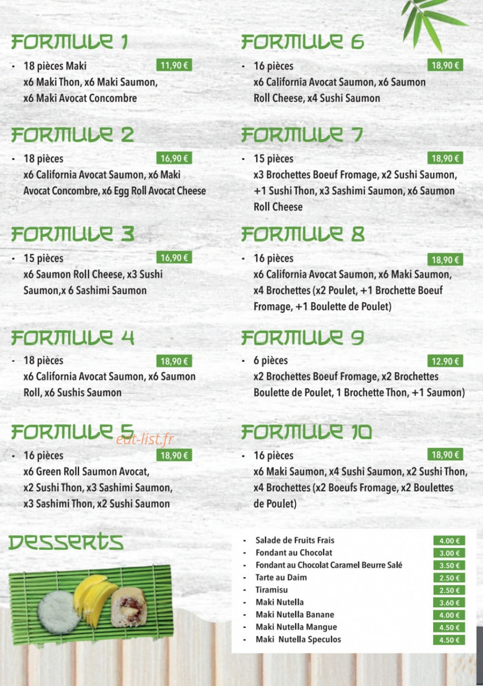 Bamboo Sushi — carte page 4