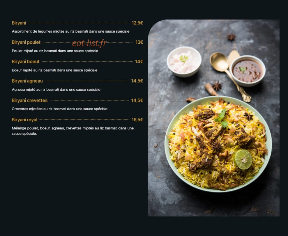 Bollywood Cafe — carte page 6