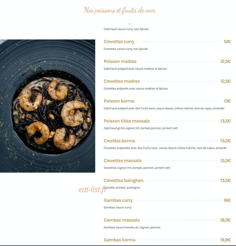 Bollywood Cafe — carte page 5