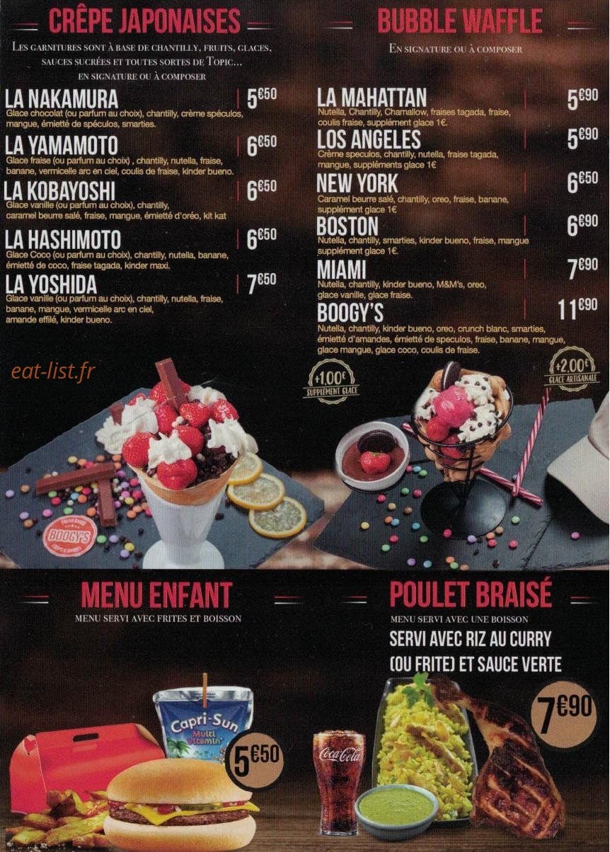 Boogy's — carte page 4