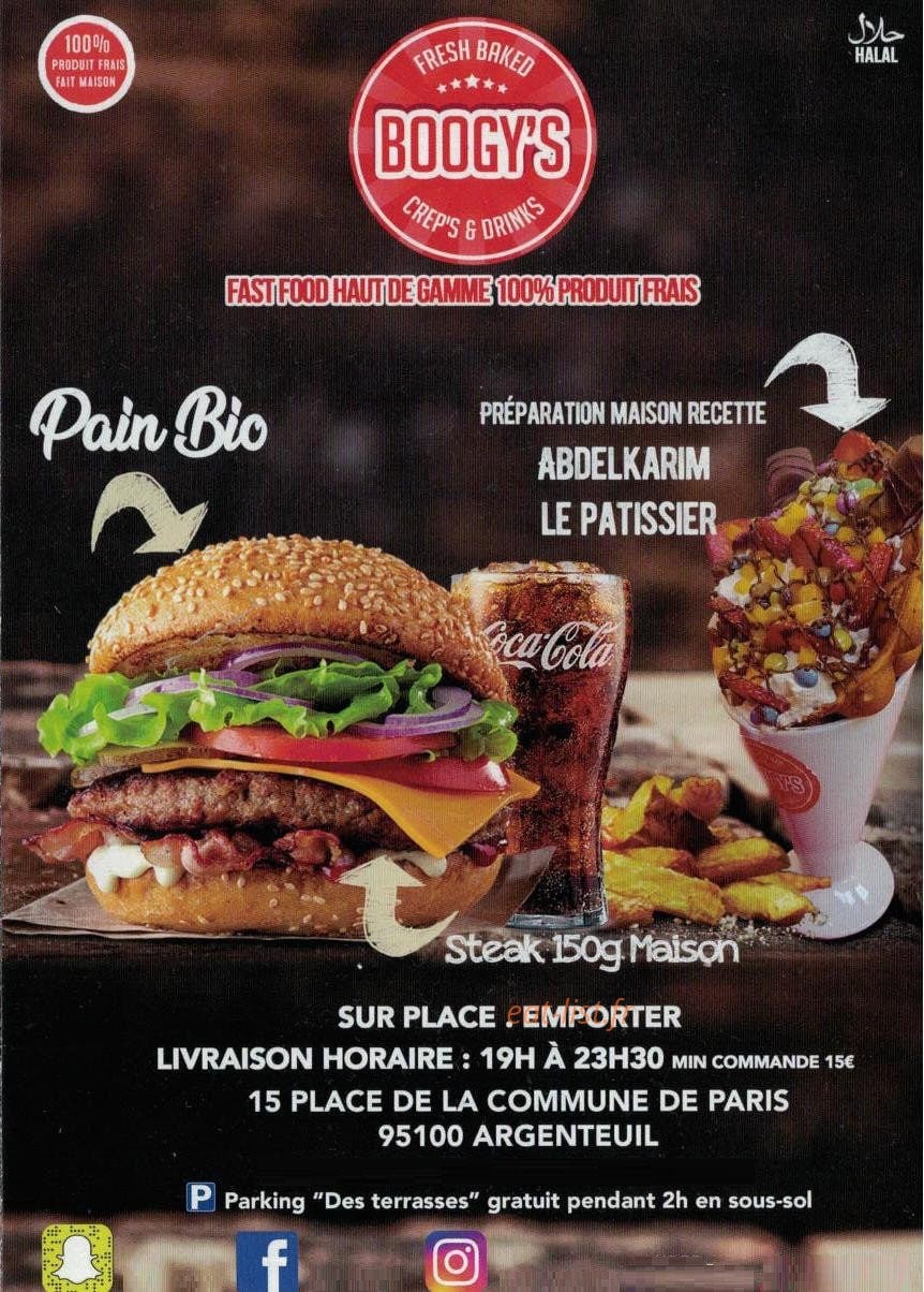 Boogy's — carte page 1