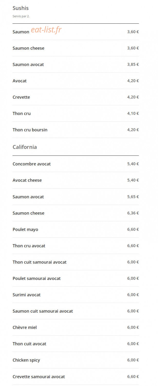 California Sushi — carte page 4