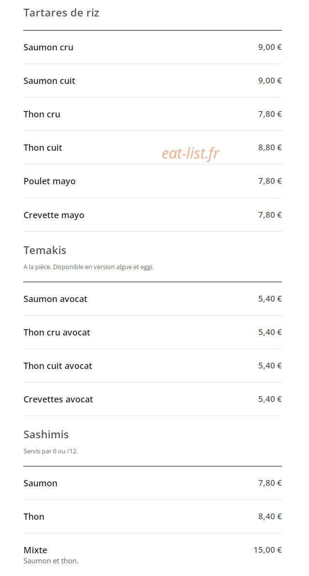 California Sushi — carte page 3