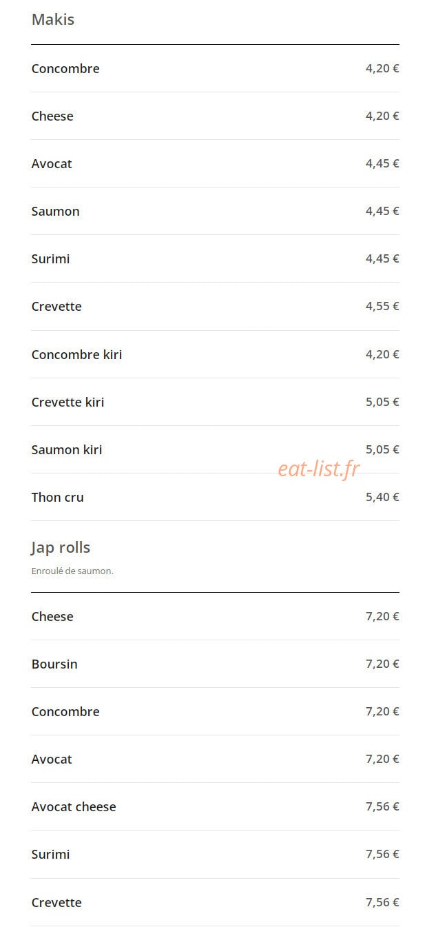 California Sushi — carte page 6