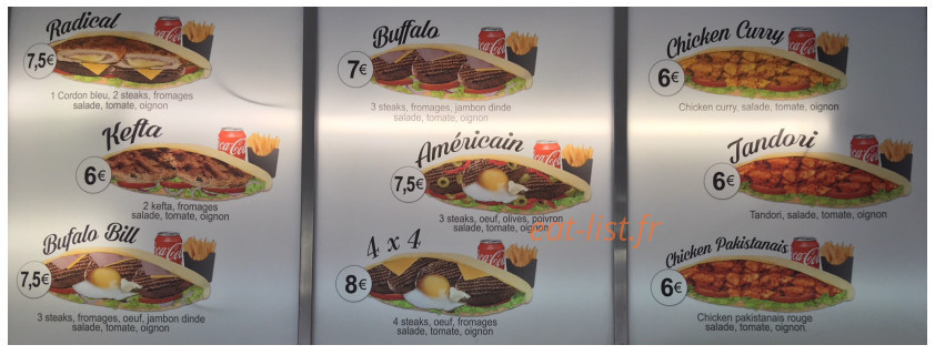 Chic's Burgers — carte page 2