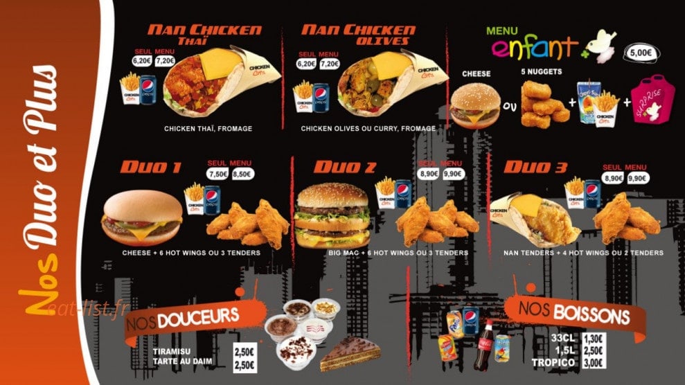Chicken city — carte page 4