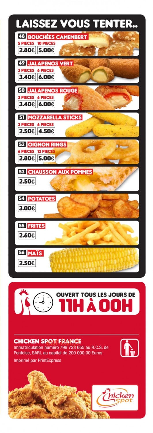 Chicken Spot — carte page 5